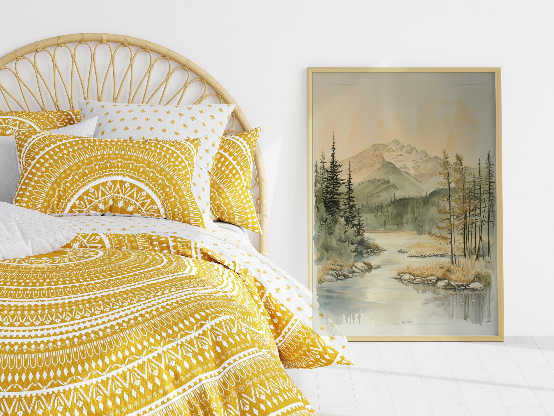 Whisper of Mountain Serenity- Wall art, Interior design, Modern art, Japanese art, Art collection