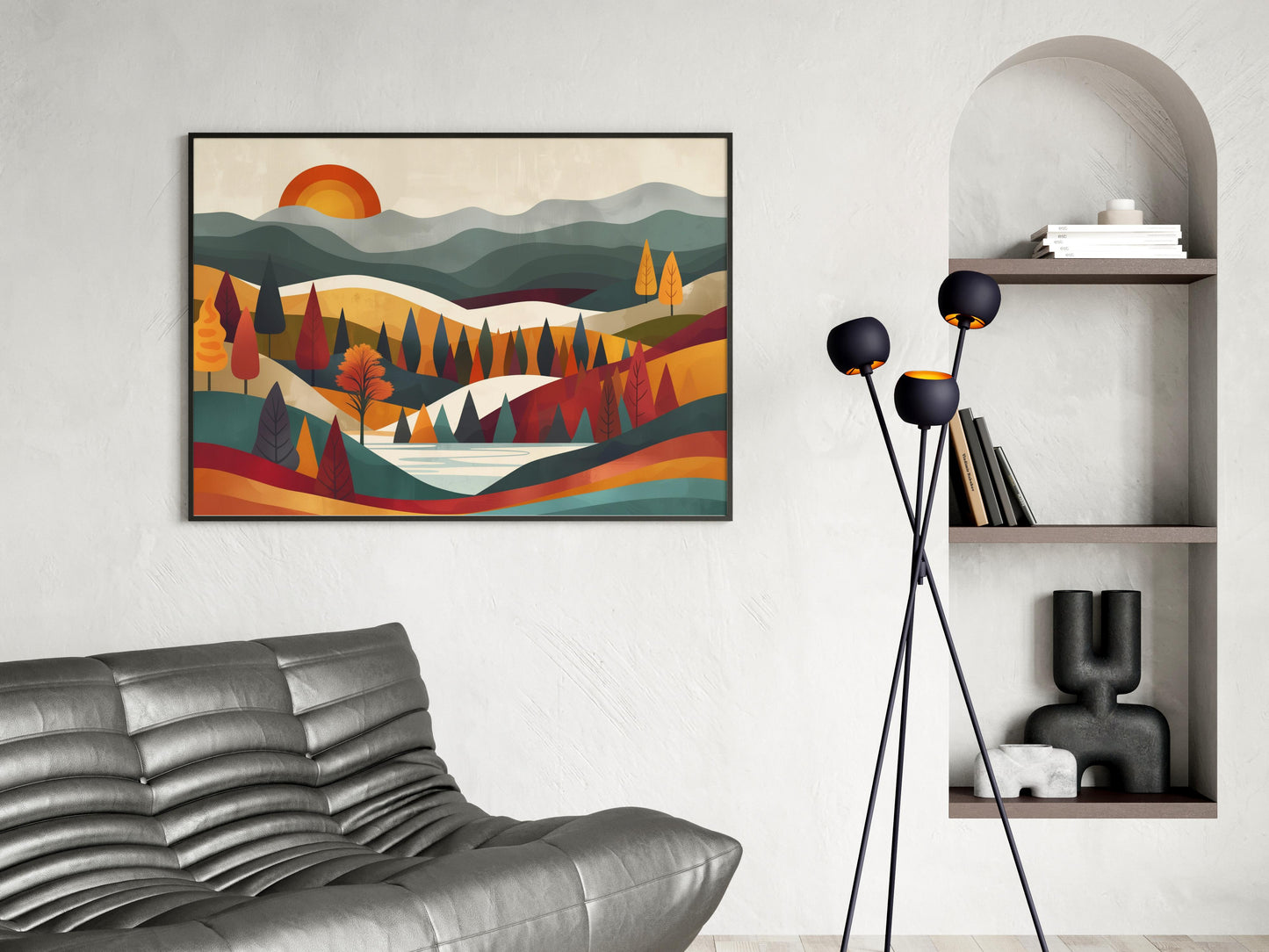 Finnish Autumn Symphony- mountain scenery, tranquility, eye-catcher, autumnal colors, wall decor