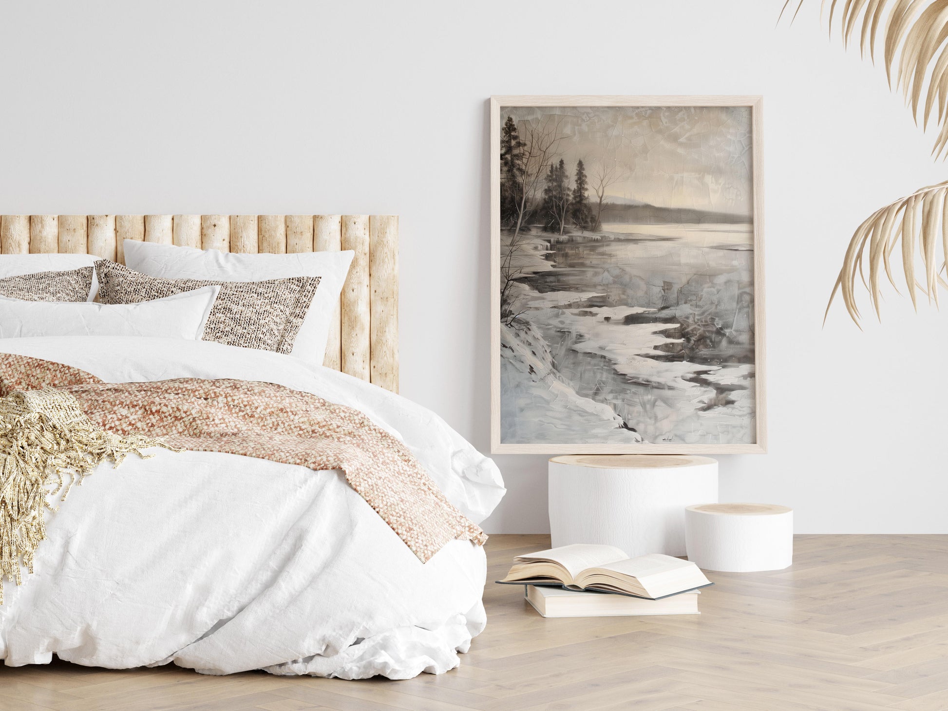 Winter Stillness at a Scandinavian Lake- Winter Stillness, Gallery Wall, Contemplation, Frozen Lake, Interior Design