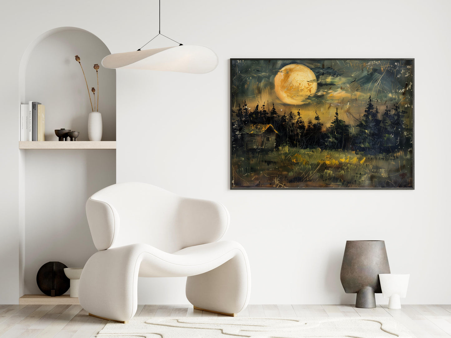 Harvest Moon over Sweden- Swedish Art, Impressionism, Naturalism, Plein Air, Nordic Light