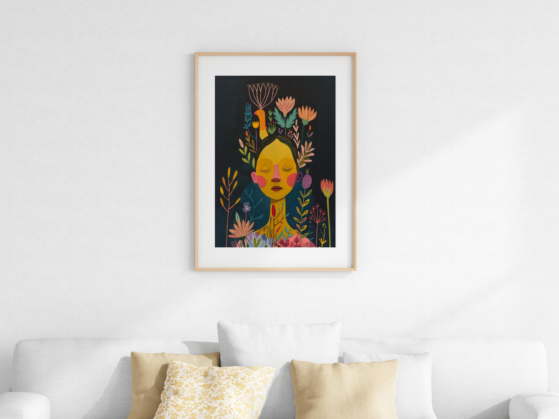 Floral Poetics of Silence- Expressionism, Decoration, Art Print, Meditation, Earth Tones