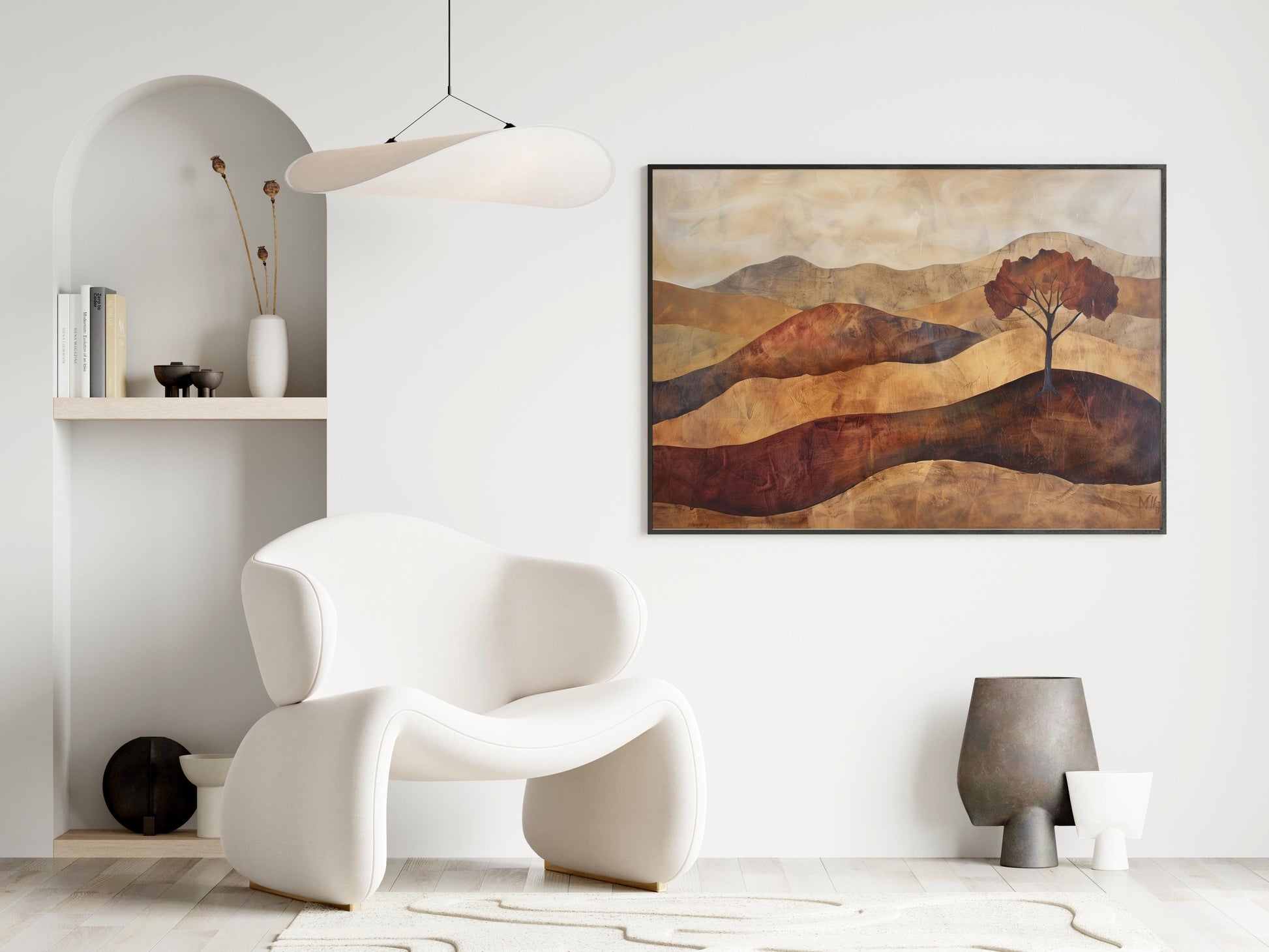 Whispers of the Serengeti- Decorative Art, Leila Abeni, African Motifs, Stylized Nature, Modernism