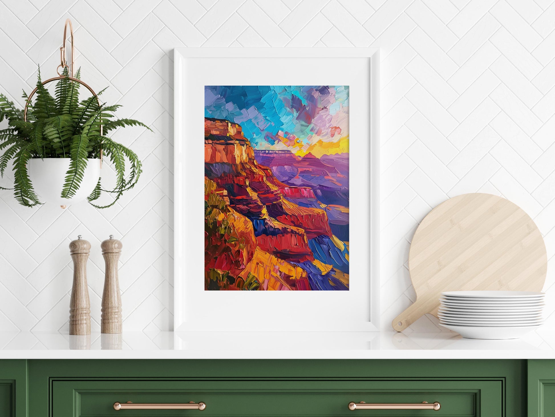 Color Play of the Grand Canyon- Grand Canyon, American landscapes, Vibrancy, Light mood, Natural wonders