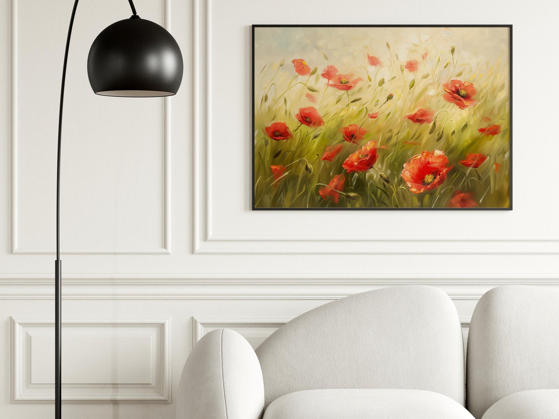 Poppy Field in the Breeze- joie de vivre, poppies, play of wind, impressionism, landscape