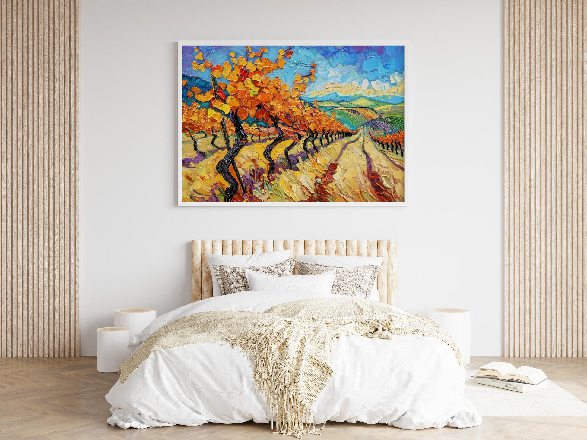 Autumn Magic in the Vineyard- Dynamic, Movement, Expressive Brushstrokes, Vineyard, American Art