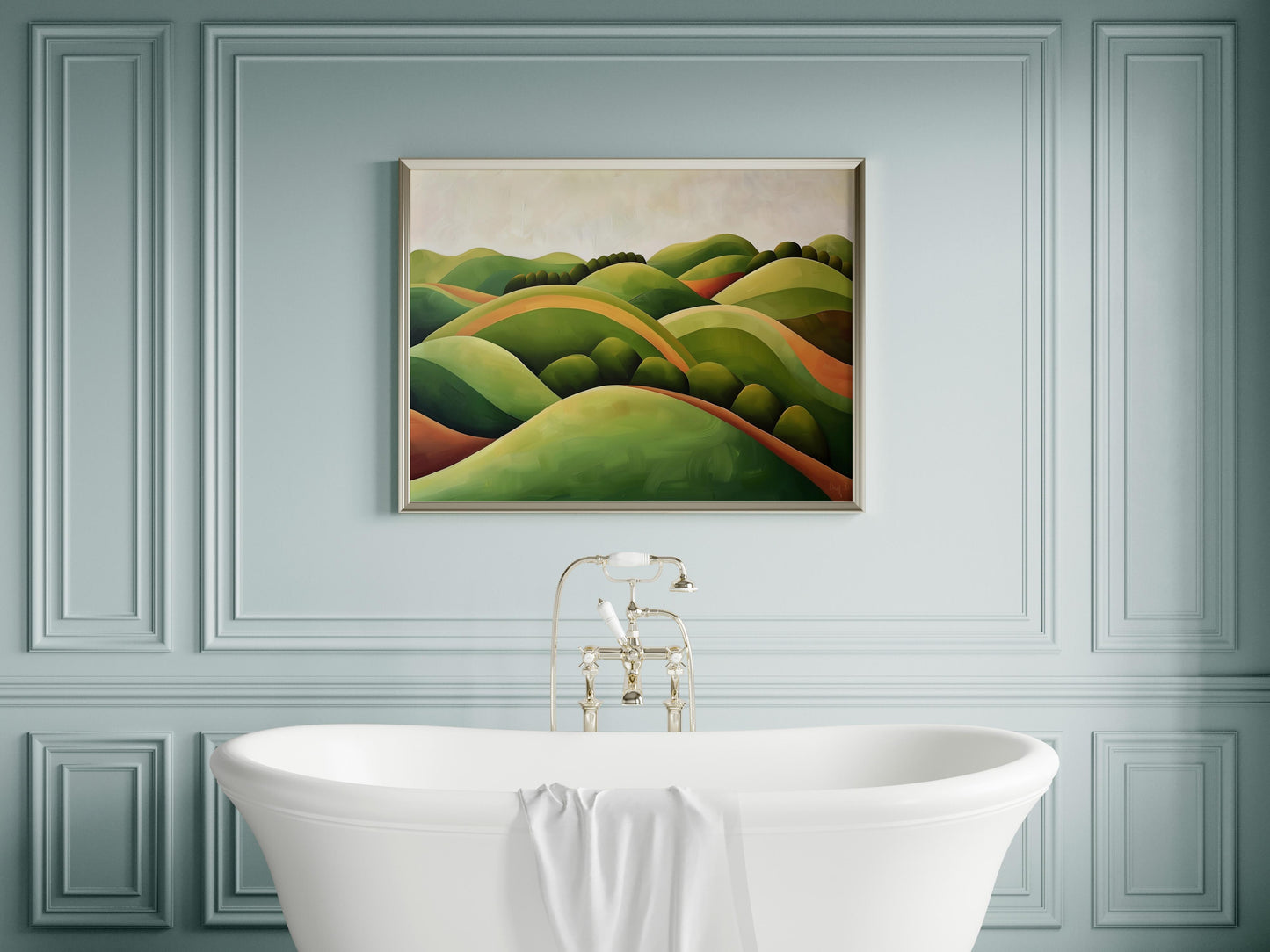 Hills of Harmony- Aix-en-Provence, Wall Art, Harmony, Green Tones, French Landscape