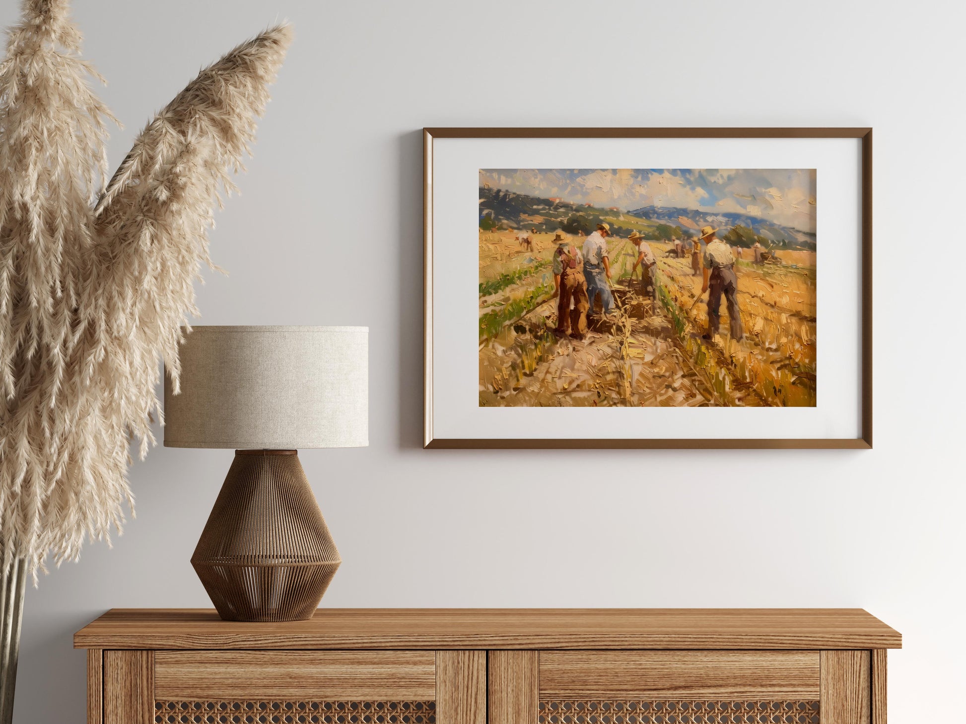 Harvest Under the Mexican Sun- Modernism, Tradition, Warm, Dynamic, Art Print