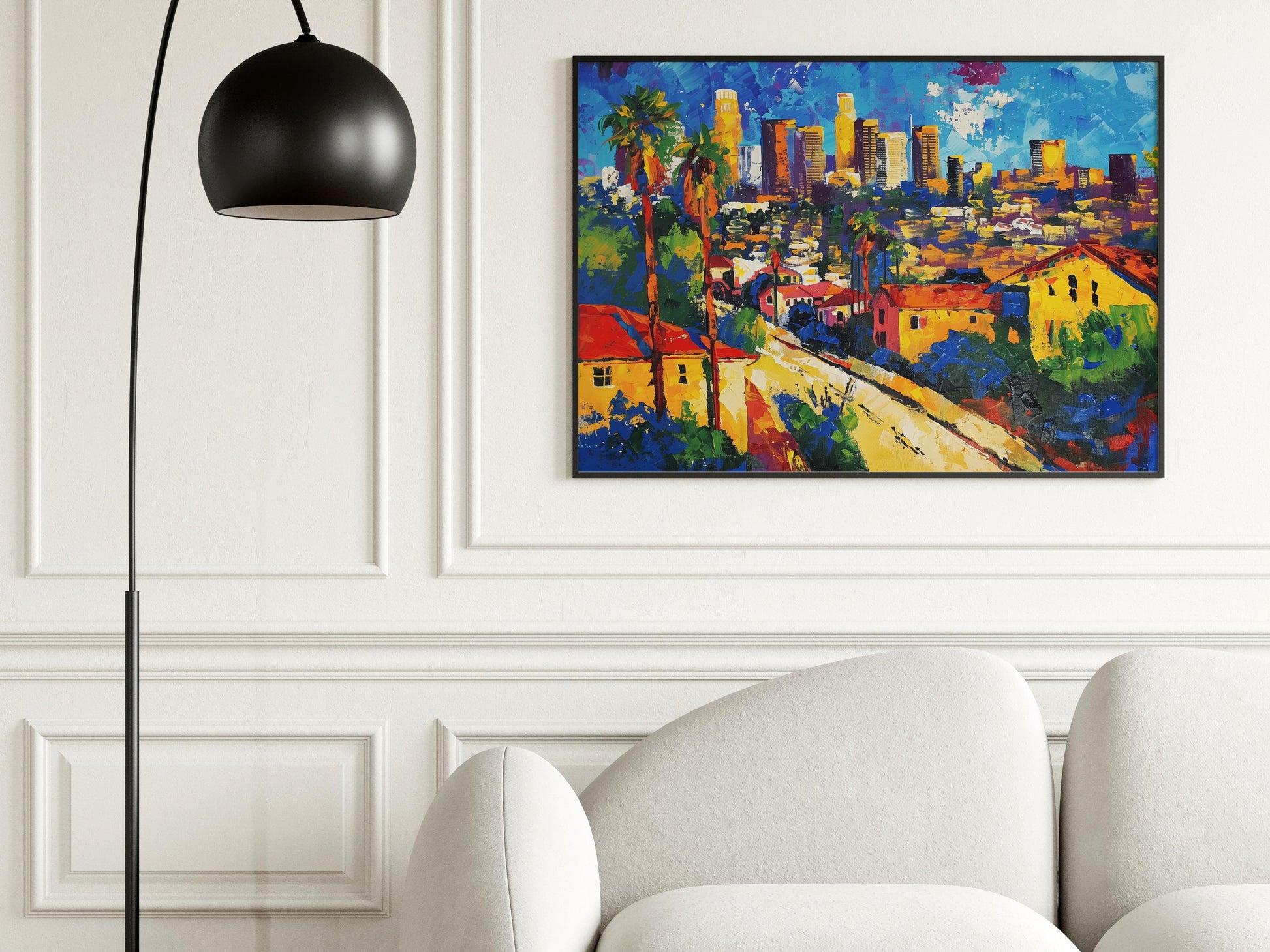 Lights of Los Angeles - A Tribute to the City of Angels by Isabella Conti- Modern Art, Contemporary Painting, Italian Artist, Urban Life, Dynamic Expressionism