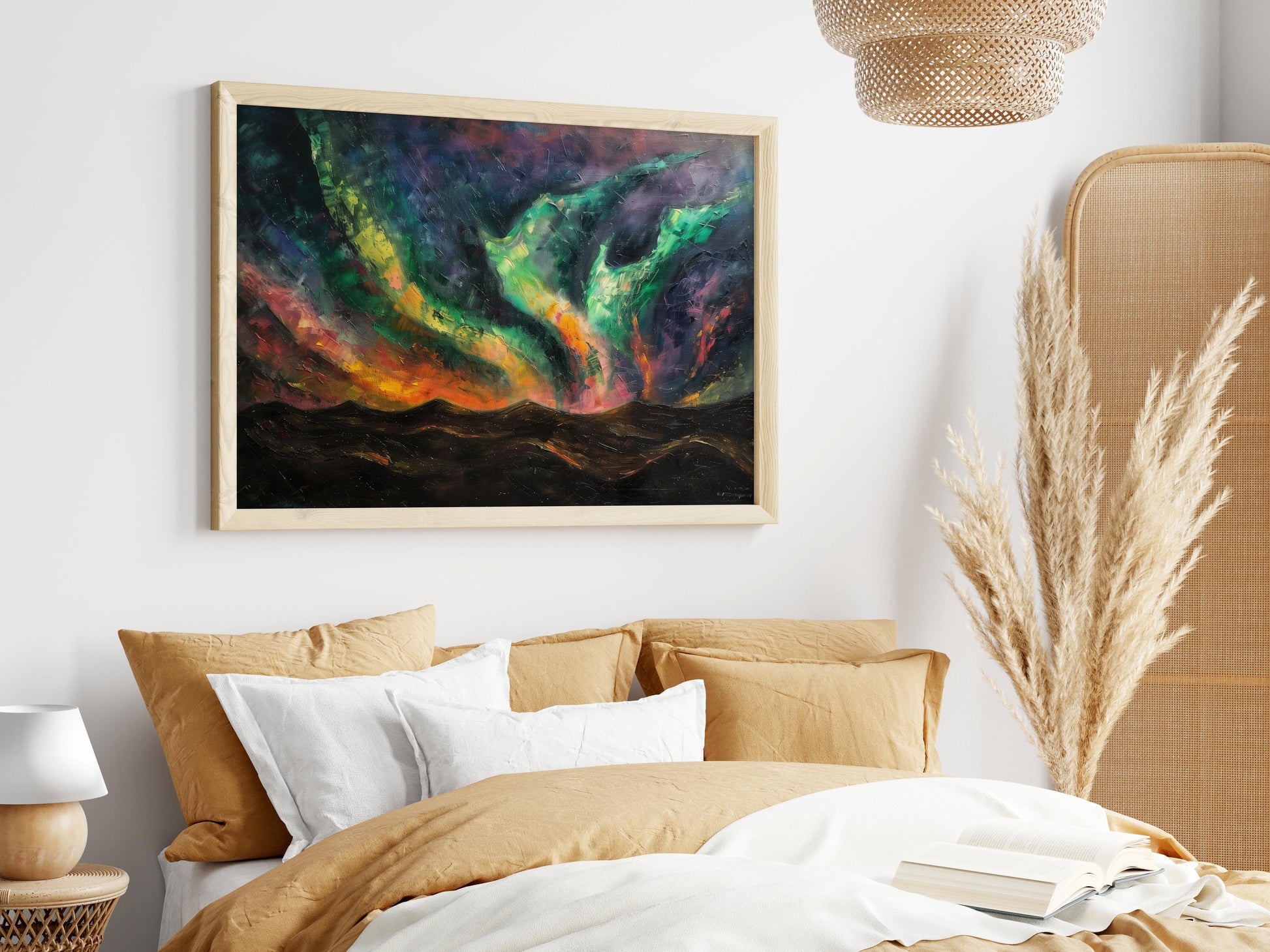 Aurora Borealis' Dance- Interplay of Light, Scandinavia, Nordic Scenery, Energy, Impressionism