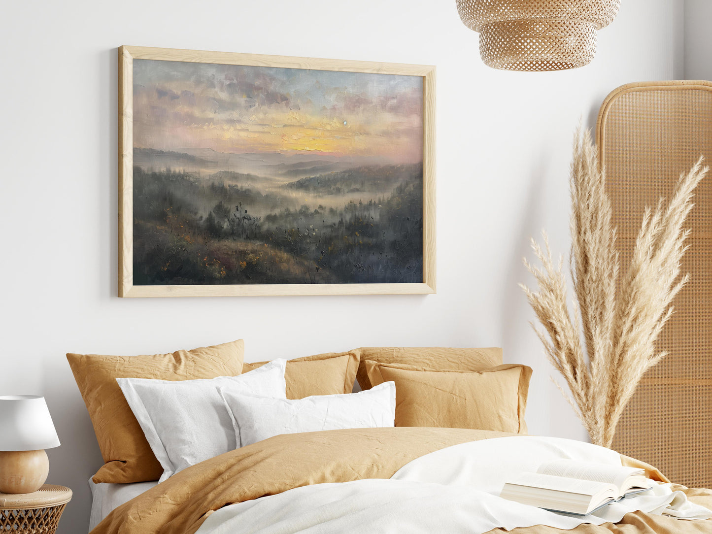 Dawn Over Misty Hills- Morning Mood, Swedish Academy, Dawn, Art Print, Södermanland