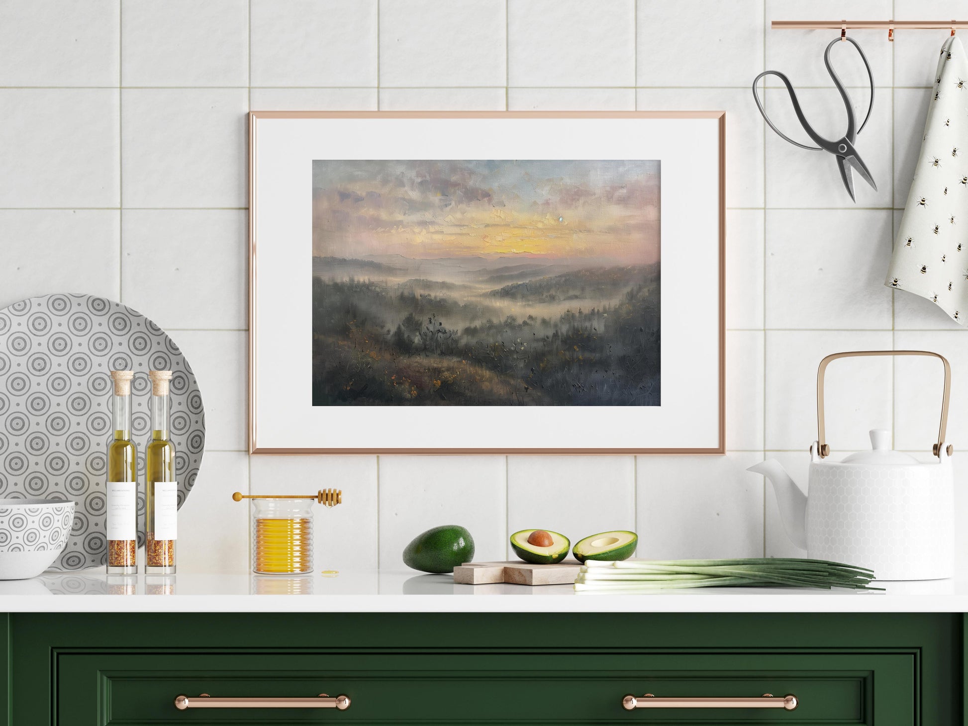 Dawn Over Misty Hills- Art Print, Northern Light, Sweden, Dawn, Atmosphere