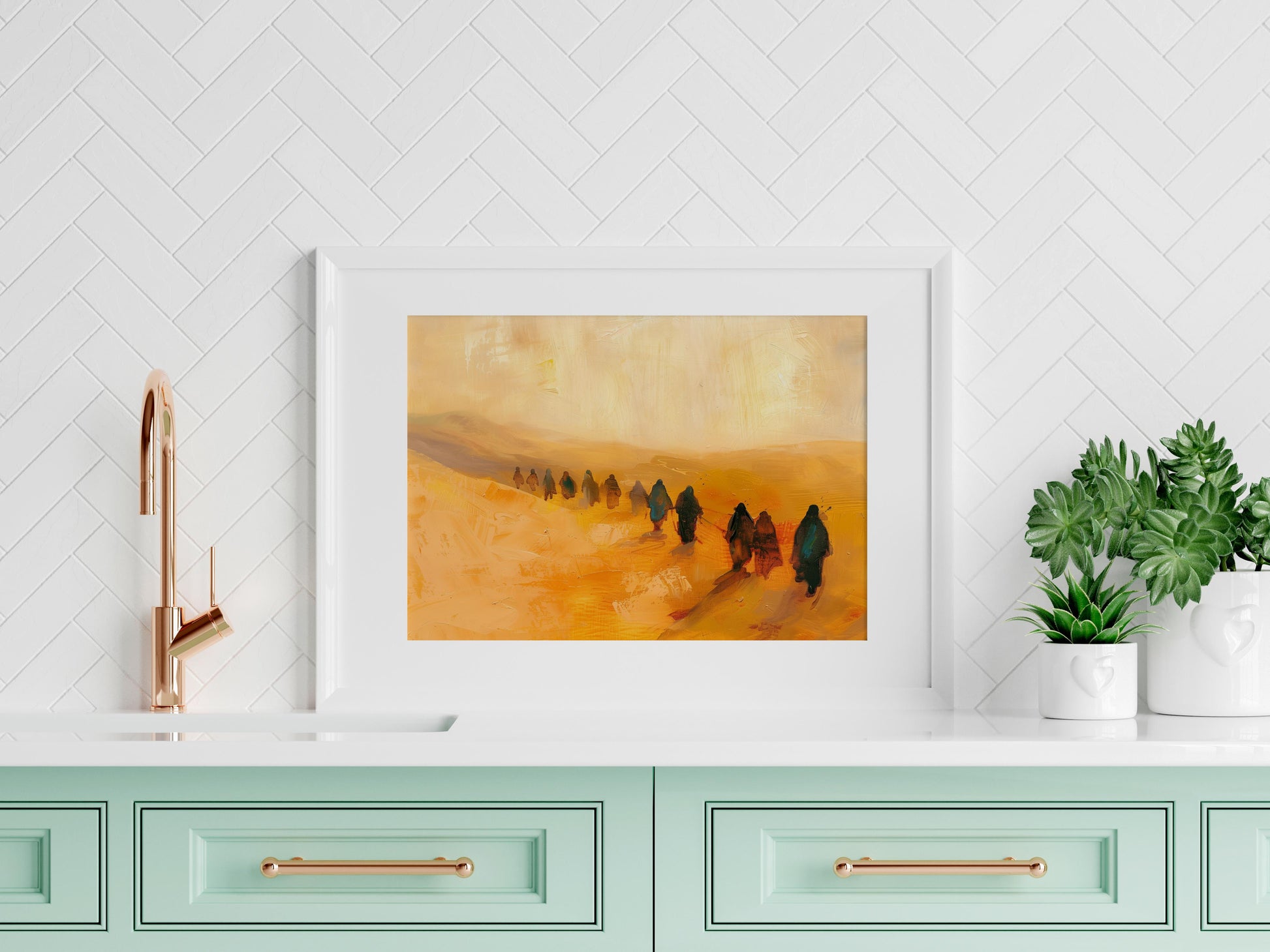 Echoes of the Nomads- Earthy tones, 20th Century, Moroccan desert, Abstract Expressionism, Wall art