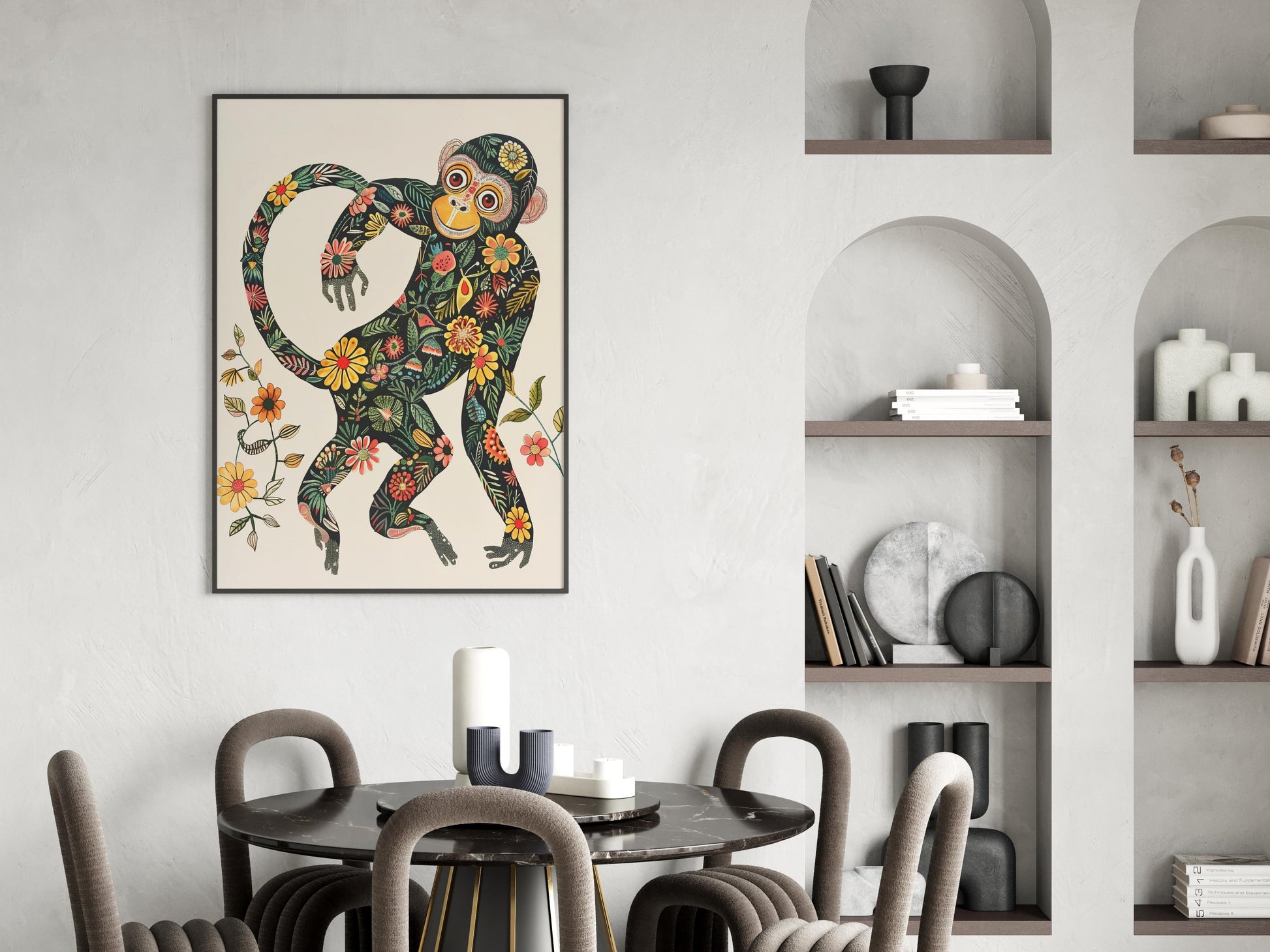 Dance of the Jungle: Playful Symphony- Ukrainian art, home decor, cultural heritage, nostalgic illustration, nature-connected