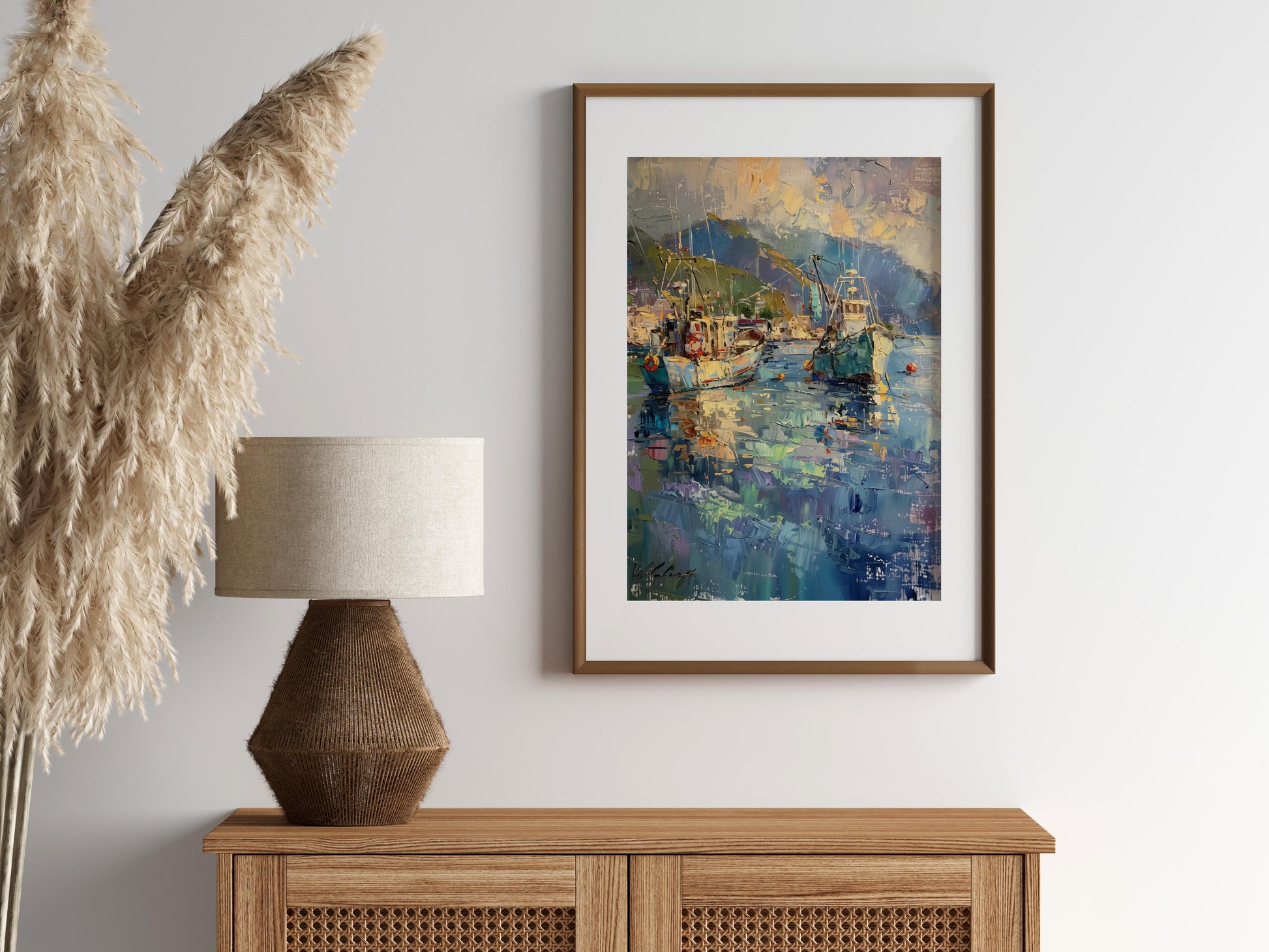 Impressions of the Sea: Fishing Boats at Twilight- Twilight, Italian Riviera, Gallery-Quality, Vibrancy, Impressionism