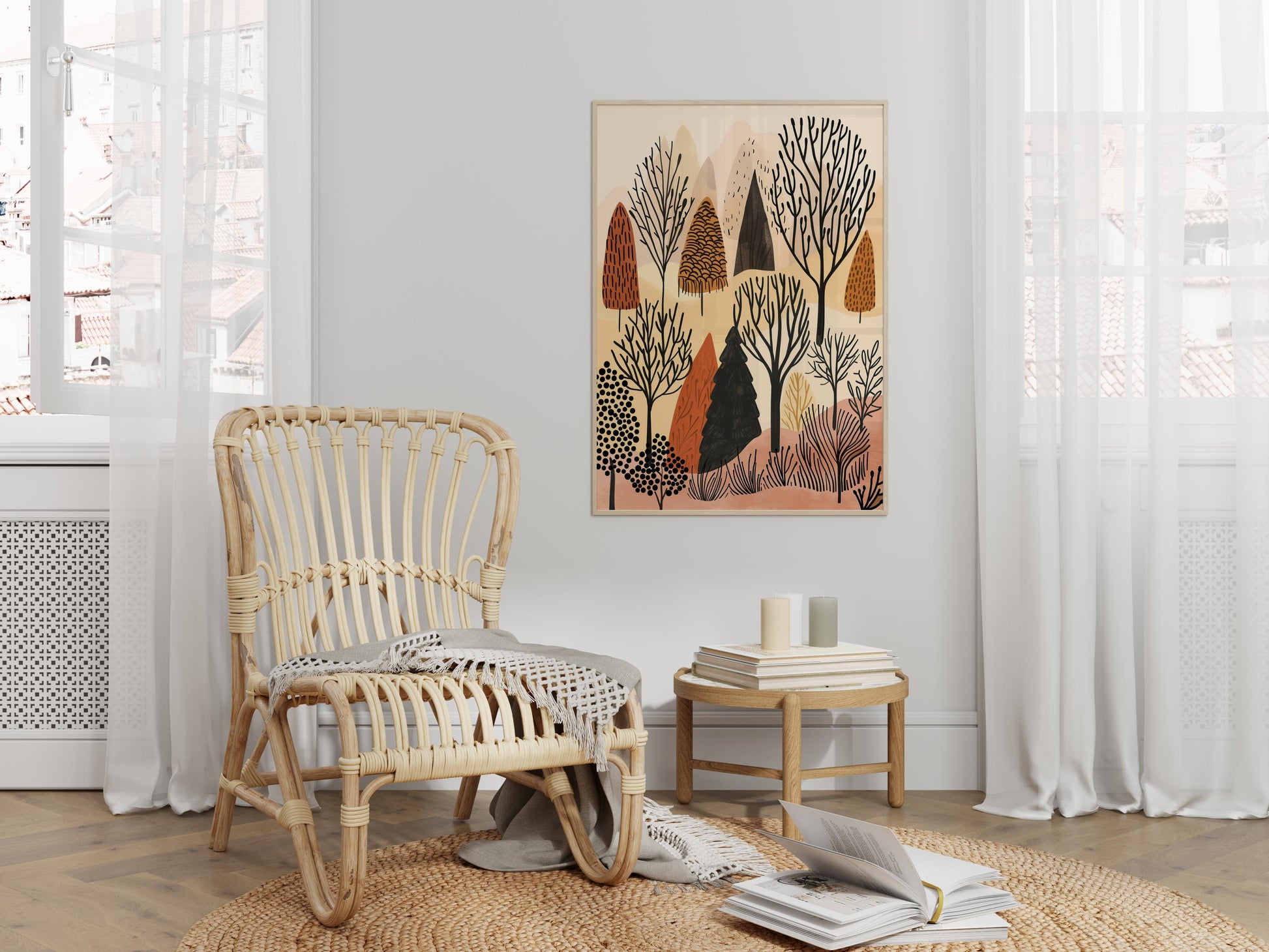 Silence of the Forest- Serenity, Abstract Trees, Modern Art, Inner Meaning, Meditative Quality