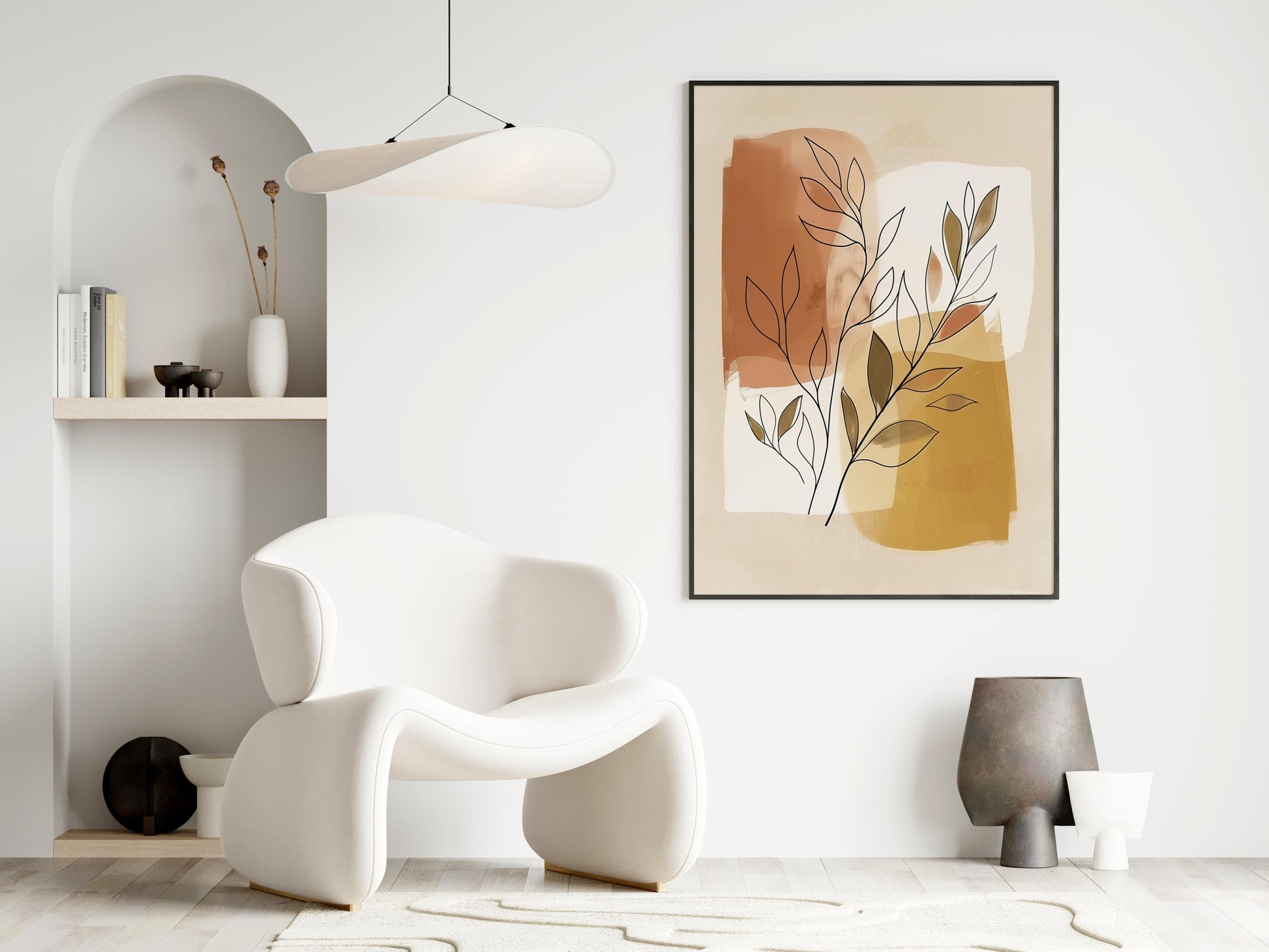 Whispering Leaves by Lorenzo Casella- organic shapes, modern lifestyle, Lorenzo Casella, balance and space, muted colors