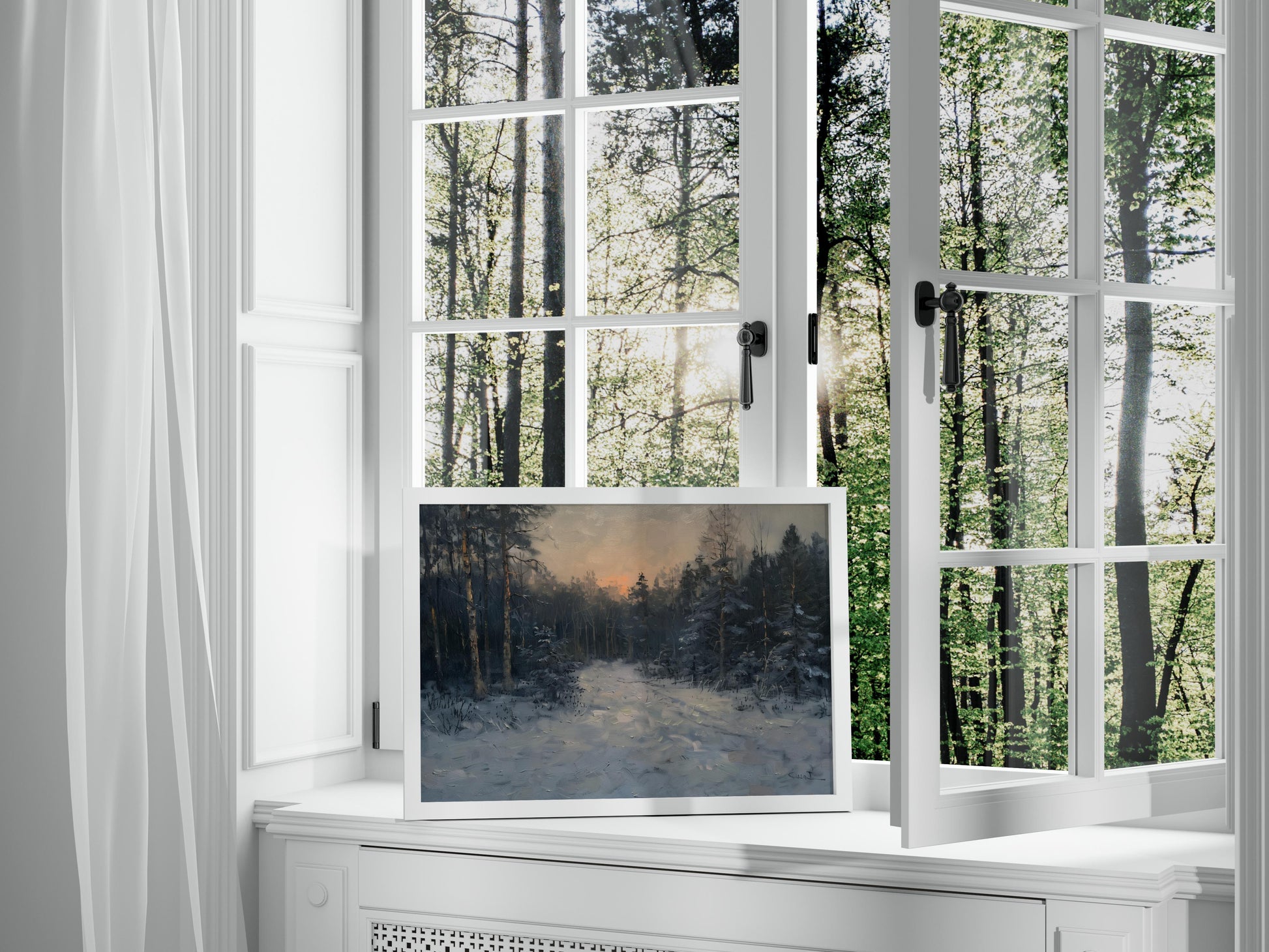 Twilight in the Frost Forest- elegance of the North, art collection, Swedish heritage, wall decoration, contemplation