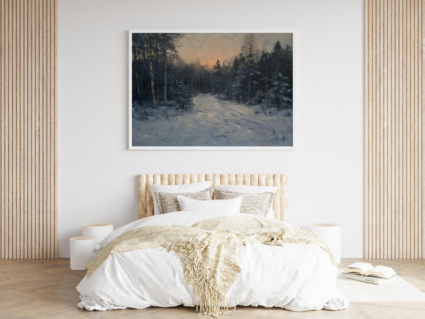 Twilight in the Frost Forest- art gift, connection with nature, art collection, frost layer, winter landscape