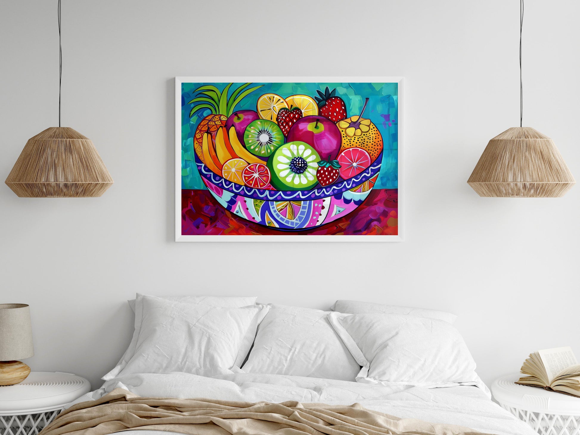 Fruit Magic in Color- Colorful Print, Vital Energy, Home Decor, Collector's Item, Eloise Belmonte Art