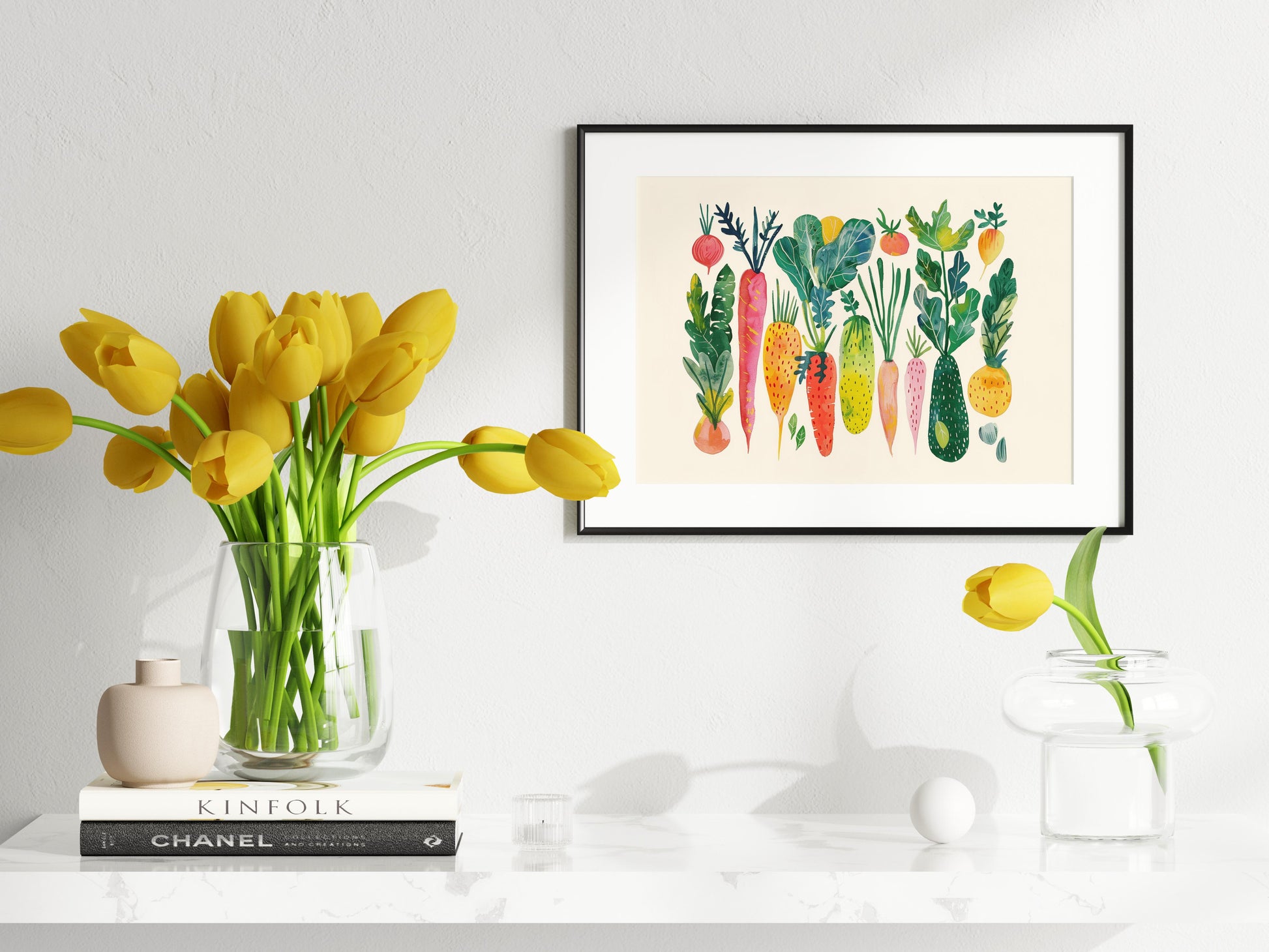 Vegetable Bounty - A Universe of Vegetables in Abstract Splendor- Garden motif, Colorful decoration, Nature-inspired art, Modern home decor, Art-Deco influences