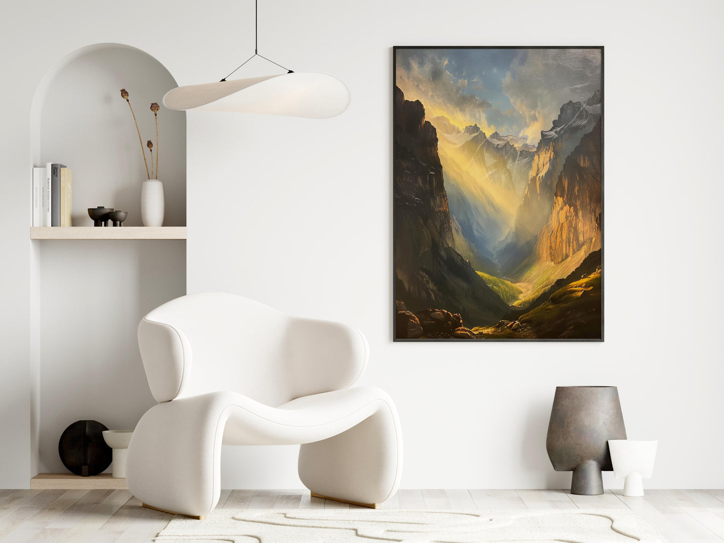 Dawn in the Rockies- Valleys, Home Decoration, Peaks, Rocky Mountains, Canadian Painting