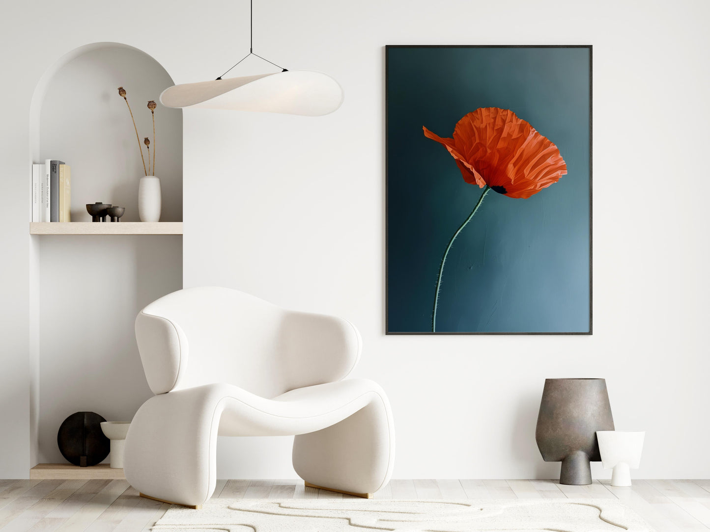 Lone Poppy: Emblem of Peace- Poppy, Modern Art, Dynamic Essence, Photorealism, American Realism