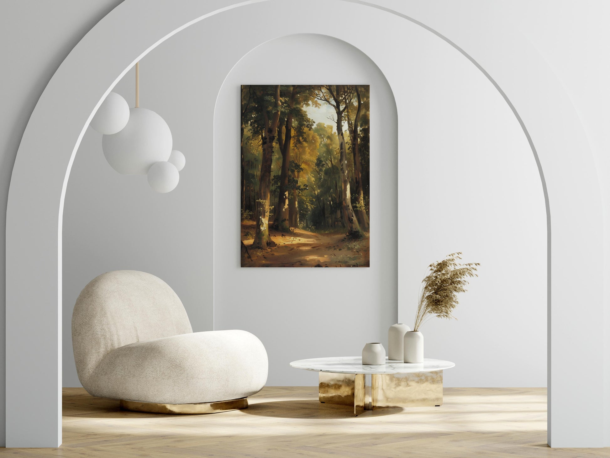 Whisper of the Forest- nature painting, American Realism, Polish forests, Mariana Silvers, play of light