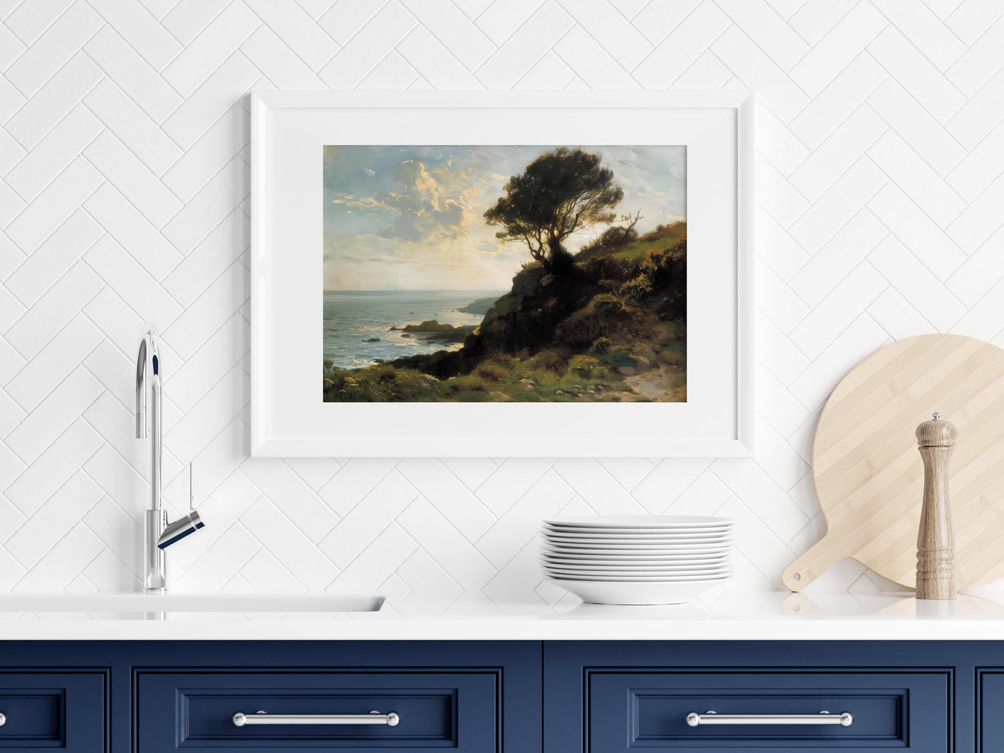 Morgenlicht an der irischen Küste- wall decoration, modern art, sunlight, Ireland, art print