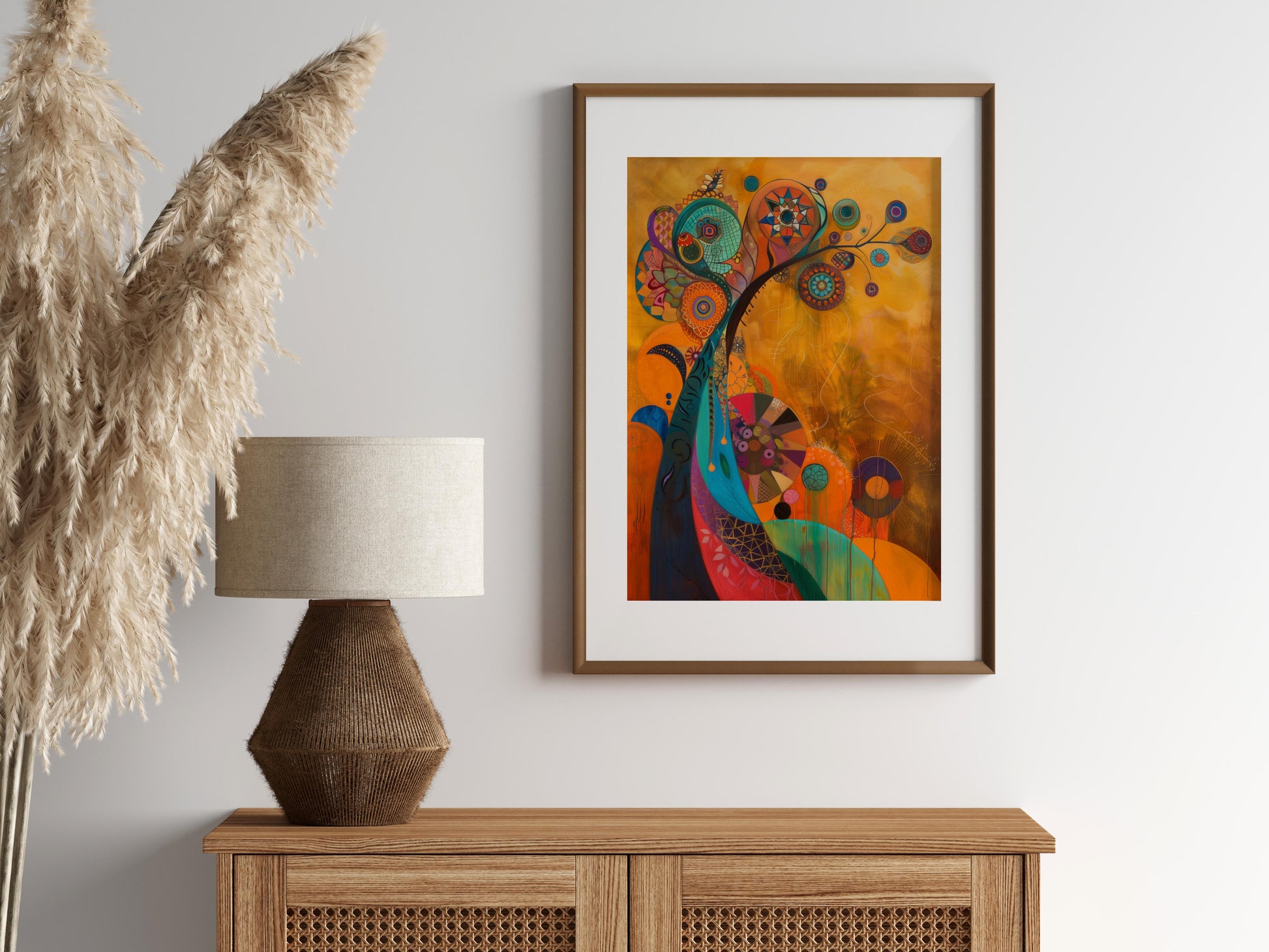 Symphony of Dawn- Earth Color Palettes, Leila Abeni, Abstract Art, Traditional Motifs, Modern