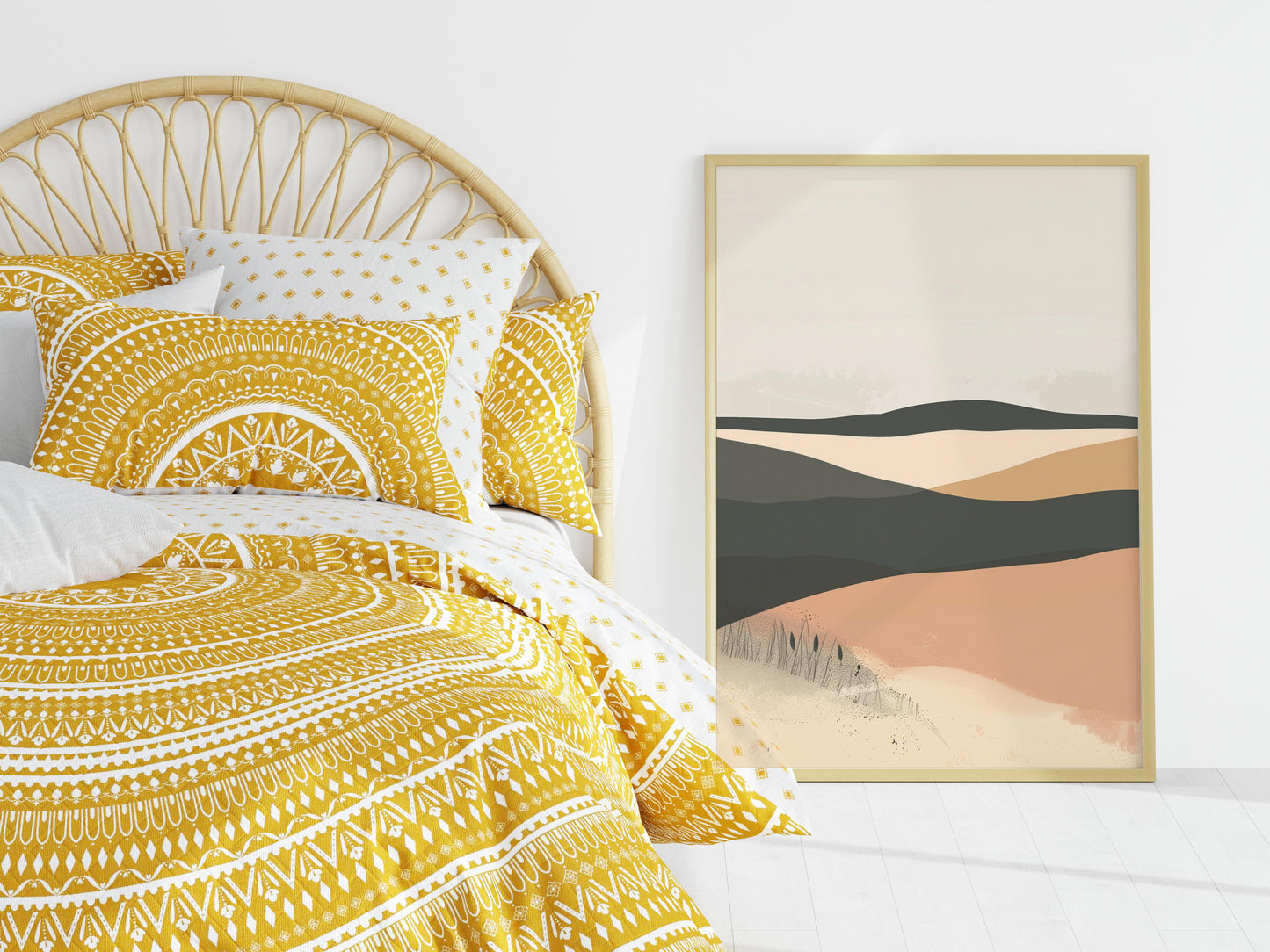 Harmony of the Wide Plains- hill lines, earth tones, abstract art, warmth, calmness