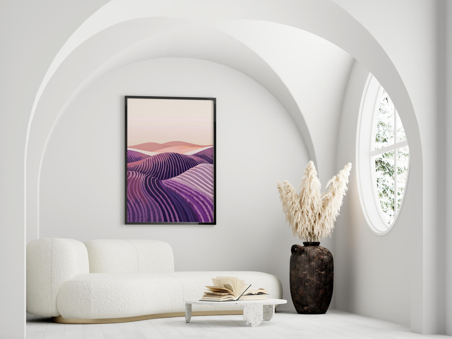 Lavender Dreams: A Geometric Ode to Nature- gallery quality, North America, home decor, art print, geometric art