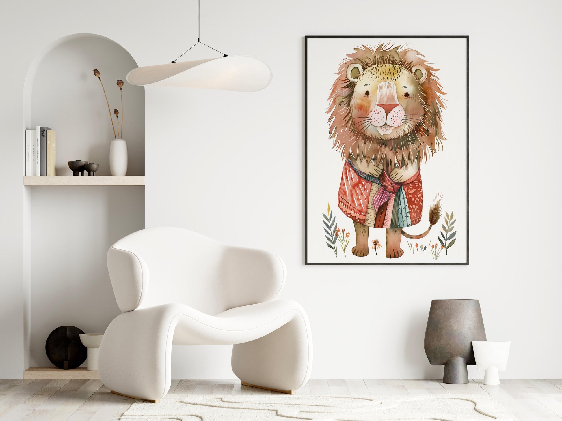 The Spirit of the North- folk art, patchwork, nursery, lion, anthropomorphism