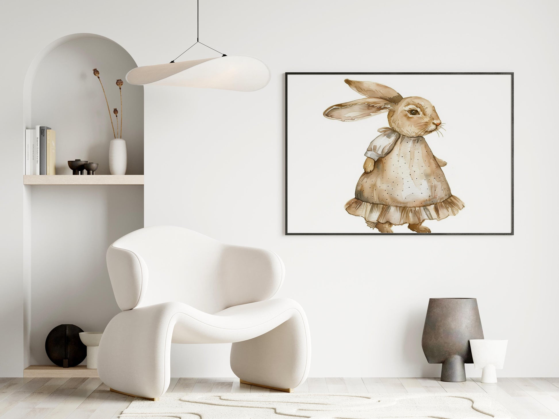 The Magic of the North: The Rabbit in Dress- fairy tale, Norway, children's room, watercolor, Eliana Solberg