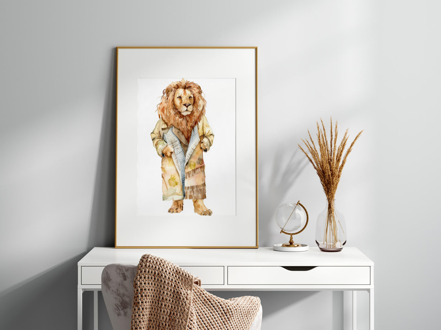 The Guardian of the North- Eliana Solberg, animal in clothing, lion portrait, Nordic mythology, Scandinavian folklore