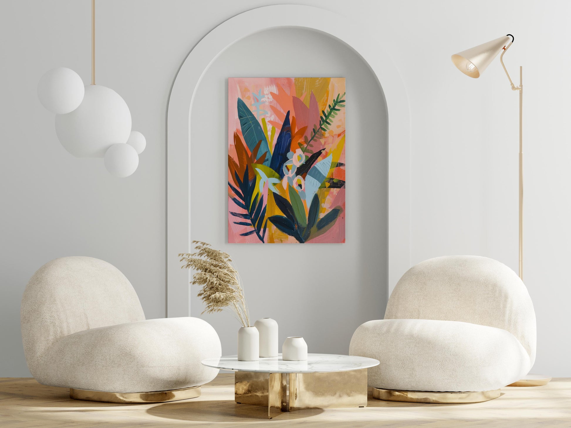 Florale Sinfonie- floral paintings, geometric abstraction, Art Deco, Modernism, nature depiction