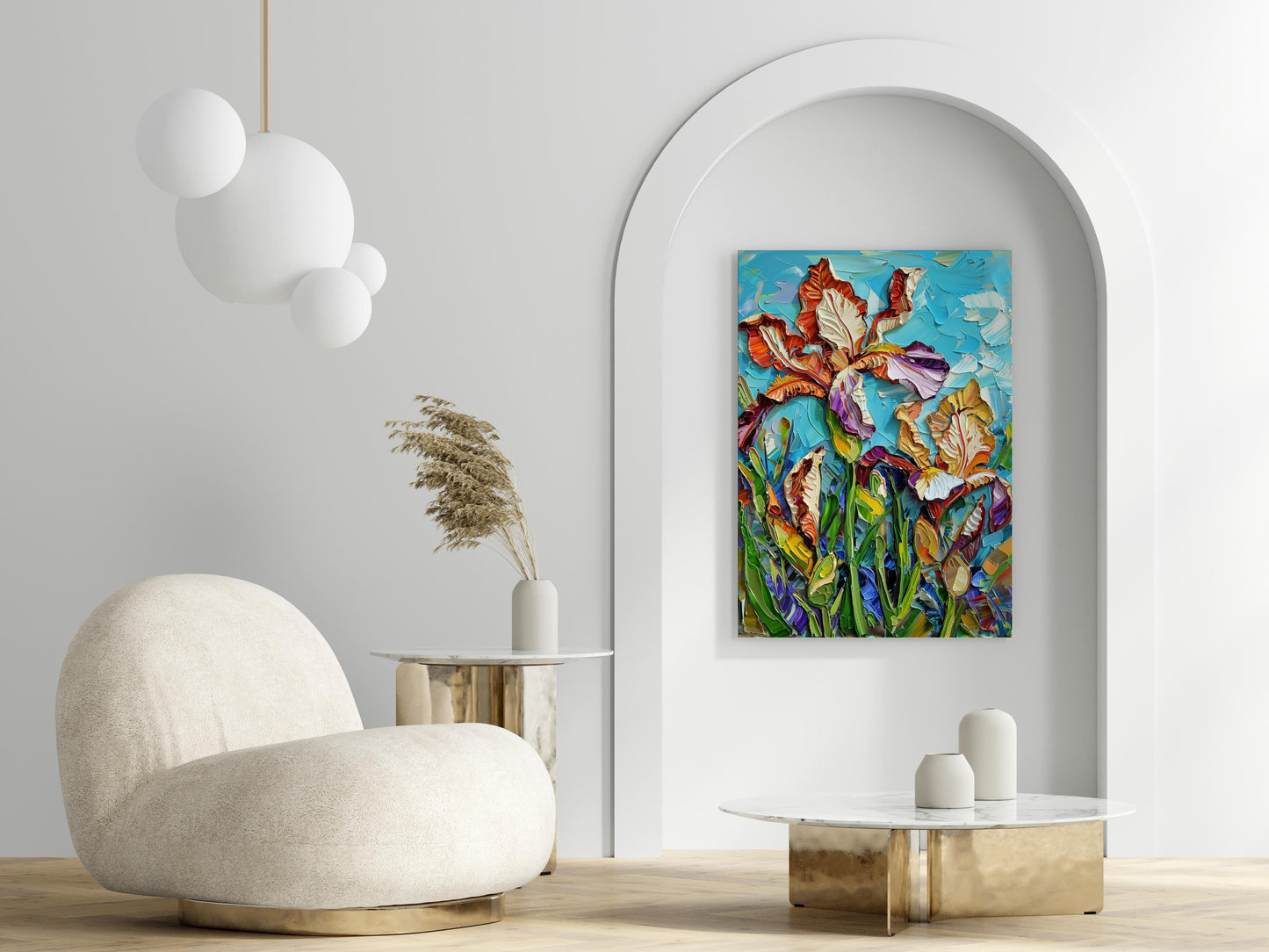 Floral Impressions: A Play of Colors- Floral representations, Expressive art, Interior decoration, Visual arts, Art collecting