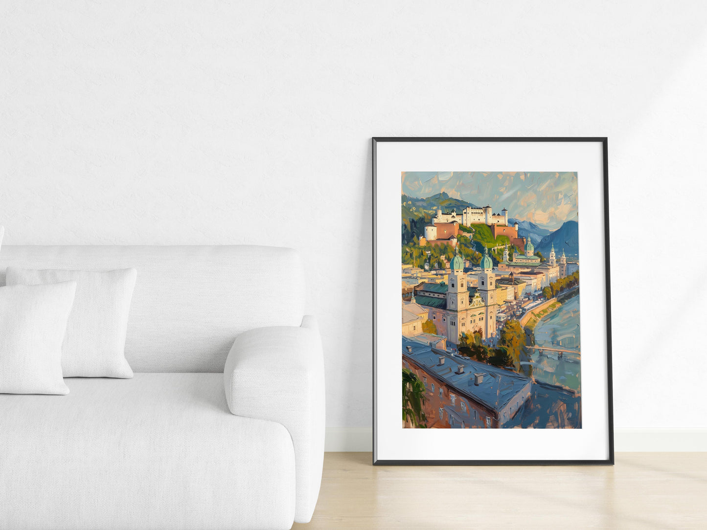 Majestic Salzburg: An Impressionistic Portrait- Salzburg, European culture, modern influences, pastel hues, Mozart