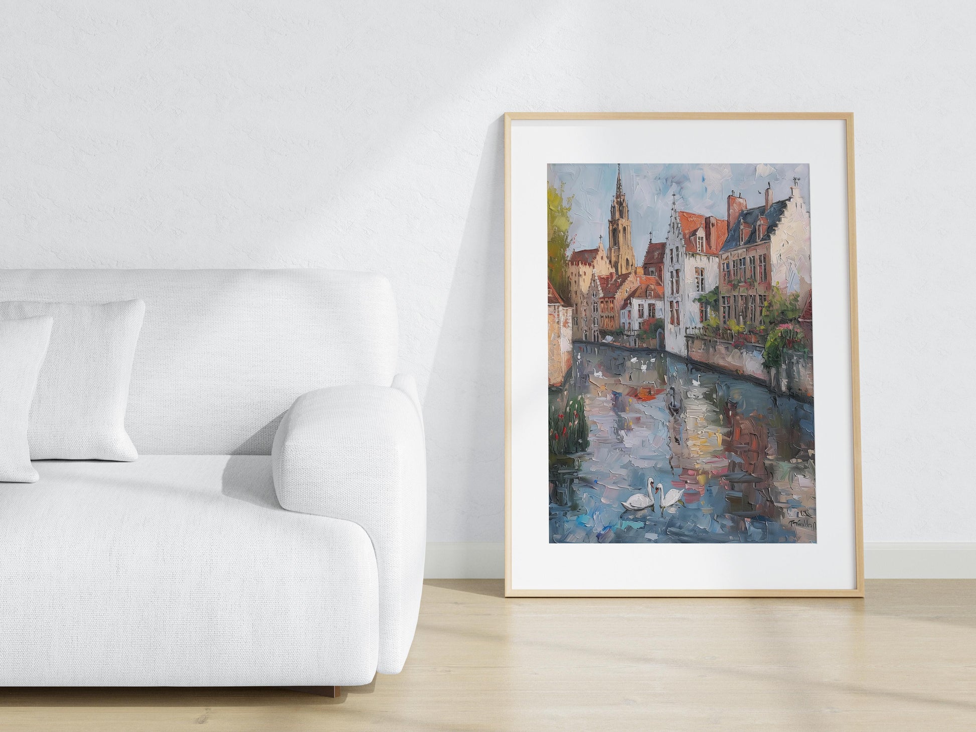 Morning Stillness in Bruges- Bruges, Moretti, historic architecture, reflections, play of light