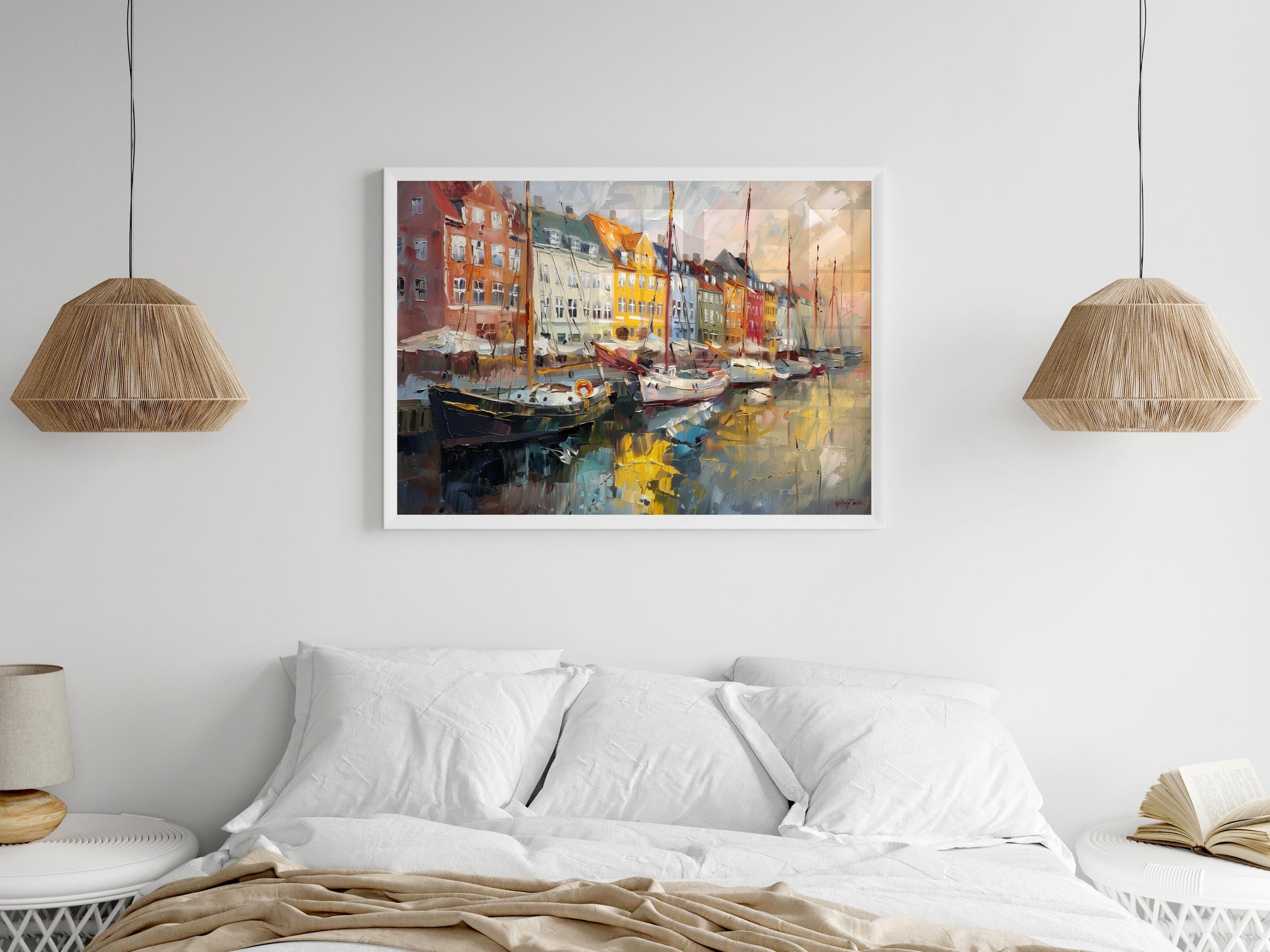 Morgenglanz am Nyhavn- Architektur, Hafenansicht, Dänemark, Kopenhagen, Lebensfreude