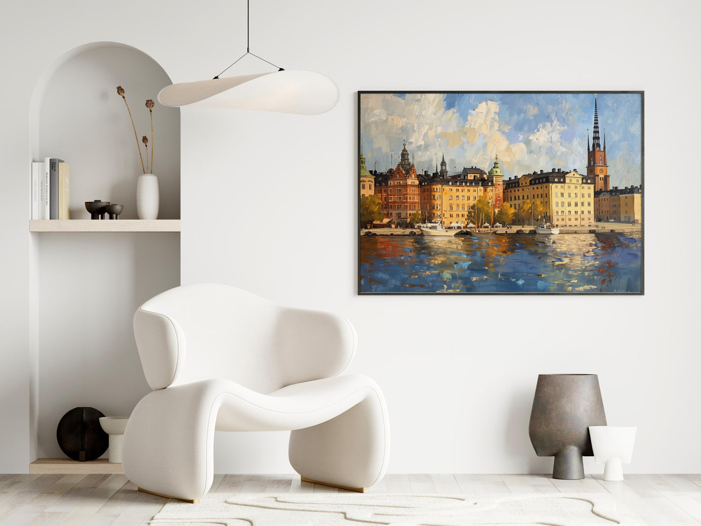 Stockholmer Sonnenuntergang: Ein Blick auf Gamla Stan- Alessia Moretti, archipelago, cityscape, impressionist, light play