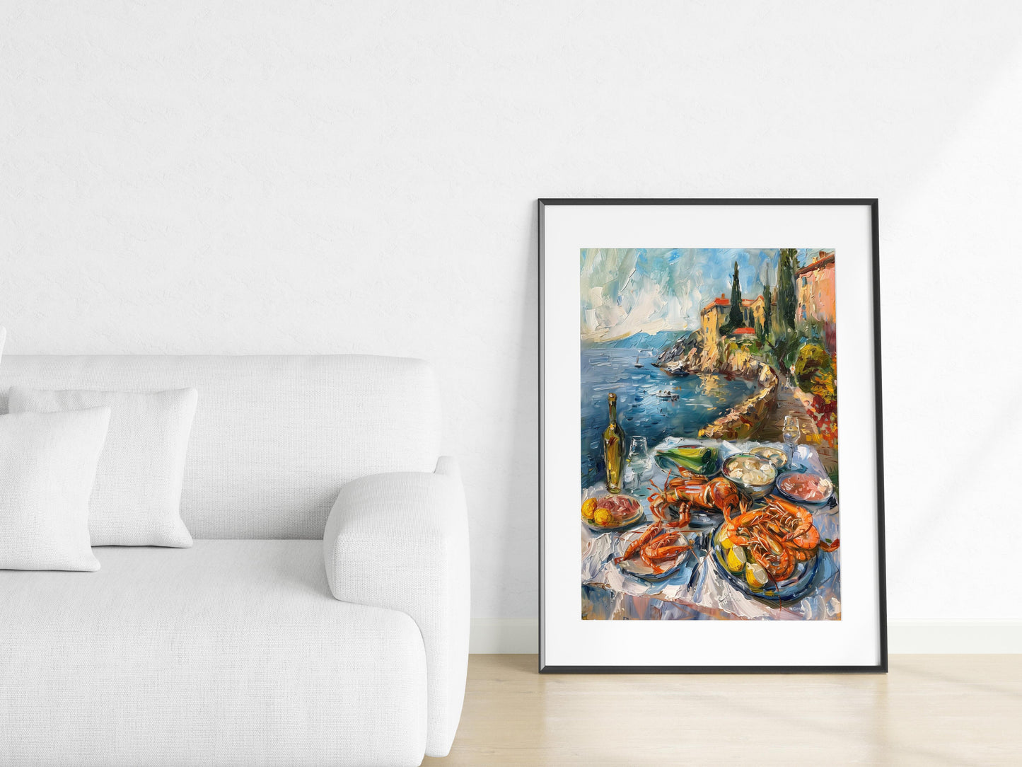 Mediterranean Feast- summer, impressionism, play of colors, culture, coastal landscape