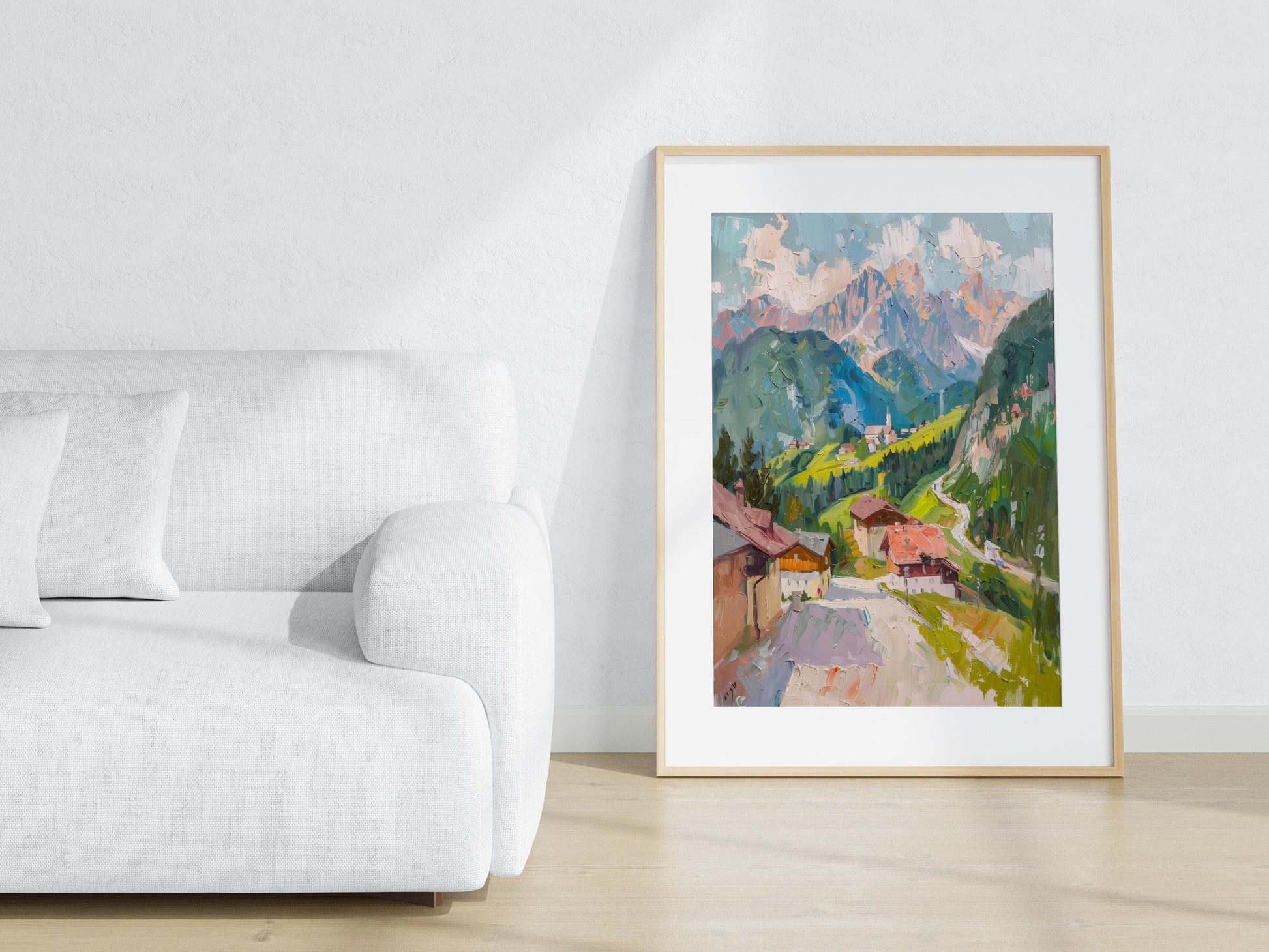 Morgenlicht über Großglockner- mountains, landscape painting, Alpine view, contemporary art, nature art