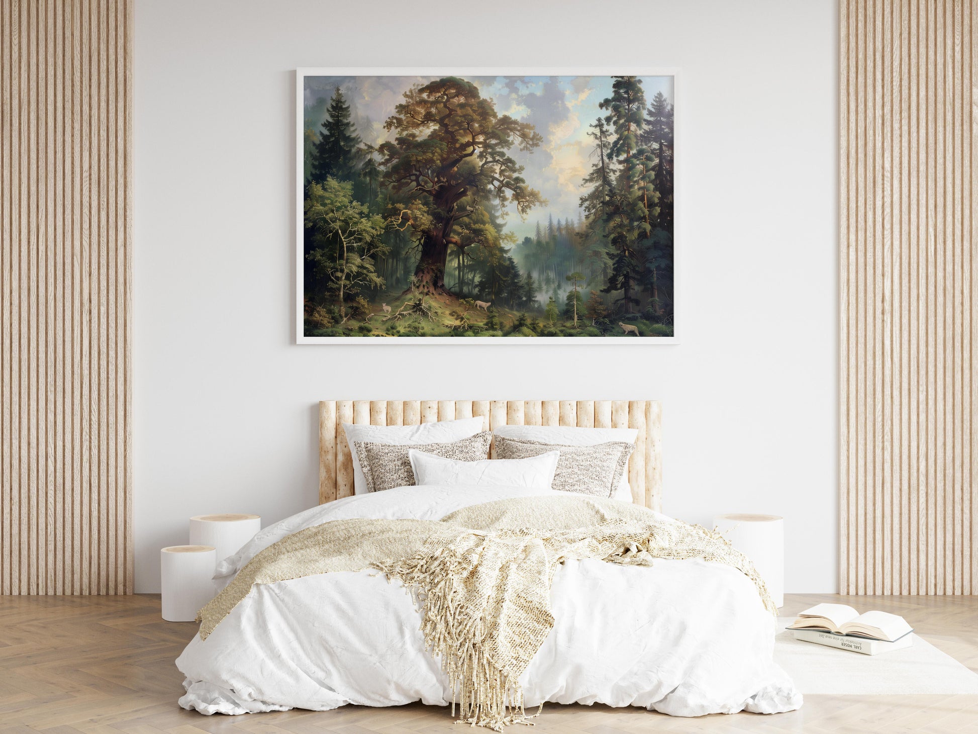 Morgendämmerung im Bayerischen Wald- trees, wall decor, lynxes, canvas print, Bavarian Forest