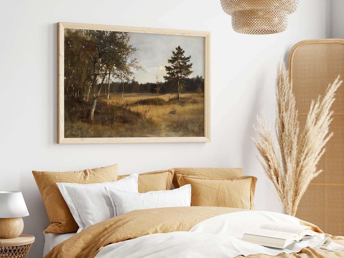 Autumnal Serenity in the Lüneburg Heath- heath landscape, landscape painting, photorealism, depiction of nature, art collection