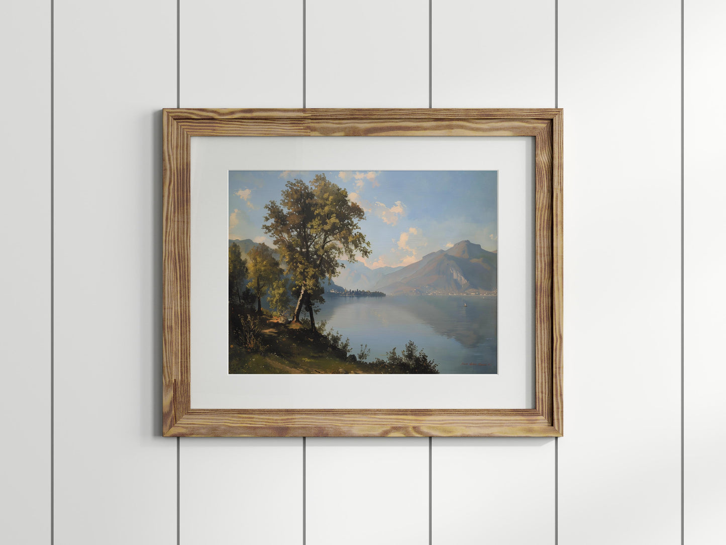 Morgendämmerung am Bodensee- landscape, mountains, nature, American artist, realism