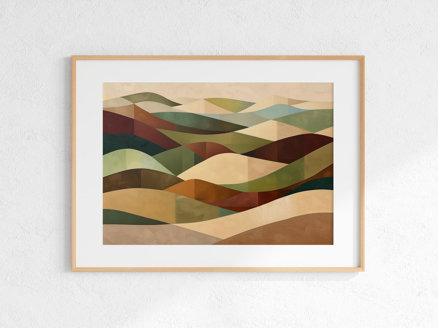 Geometric Desert Waves- Geometry, Serenity, Color Transitions, Serenity in Chaos, Modern