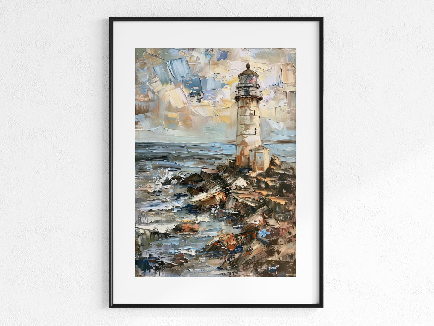 Guardian of Silence- Perseverance, Culture, Aesthetics, Expressive Painting, Lighthouse