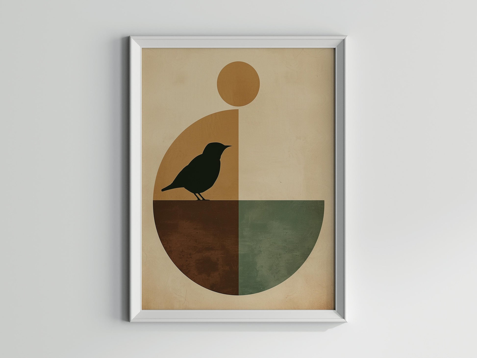 Harmony in Geometry: The Bird and the Circle- Collection, Modern, Harmony, Texture, Nature